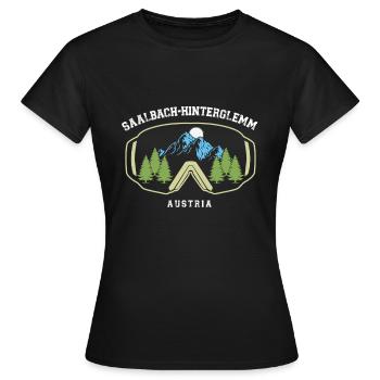 Station de ski de Saalbach Hinterglemm Alpes autrichiennes - T-shirt Femme - noir - Devant - AI Model Female 172 dark (172cm)