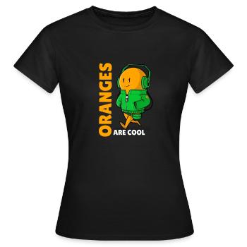 Les oranges sont une orange fraîche - T-shirt Femme - noir - Devant - AI Model Female 172 dark (172cm)