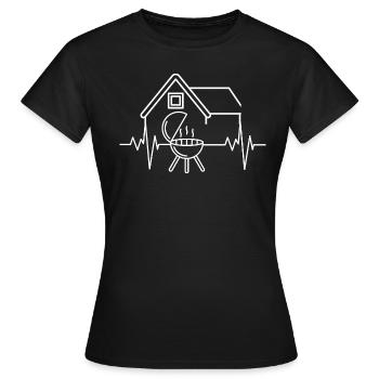 Mon cœur bat pour le barbecue / BBQ / maison - T-shirt Femme - noir - Devant - AI Model Female 172 dark (172cm)