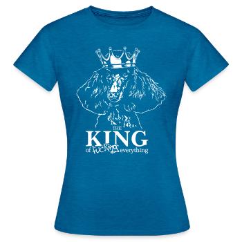 Pudel King Hundespruch Großpudel Königspudel Hunde - Frauen T-Shirt - Antikblaues Saphir meliert - Vorne - AI Model Female 172 dark (172cm)