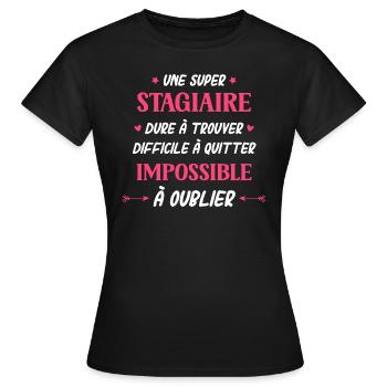 Super Stagiaire - T-shirt Femme - noir - Devant - AI Model Female 172 dark (172cm)