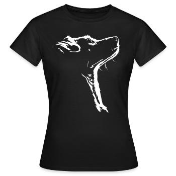 Jack Russell Terrier Hunde Silhouette Wilsigns - Frauen T-Shirt - Schwarz - Vorne - AI Model Female 172 dark (172cm)