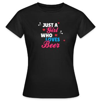 Juste une fille qui aime la bière - T-shirt Femme - noir - Devant - AI Model Female 172 dark (172cm)