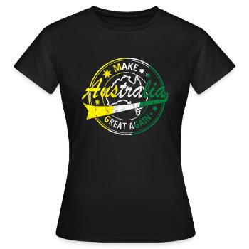 Faire de l'Australie un cadeau de nouveau l'Australie - T-shirt Femme - noir - Devant - AI Model Female 172 dark (172cm)