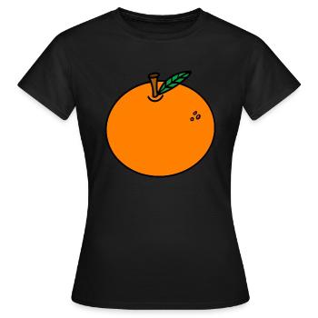 Orange - mandarine - T-shirt Femme - noir - Devant - AI Model Female 172 dark (172cm)