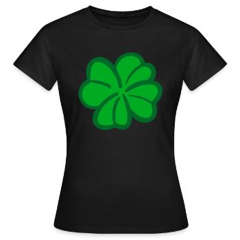 Cloverleaf green luck - Women's T-Shirt - black - Front - AI Model Female 172 dark (172cm)