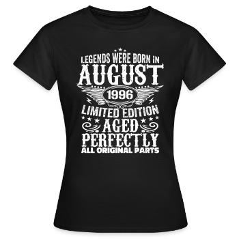 August 1996 Jubiläum 1996 Legenden August - Frauen T-Shirt - Schwarz - Vorne - AI Model Female 172 dark (172cm)