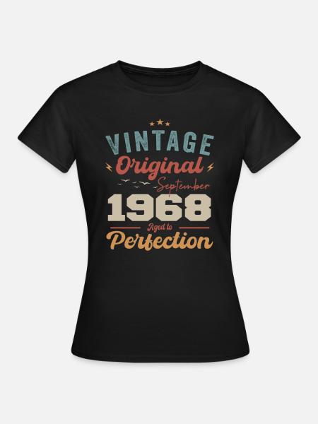 September 1968 Jubiläum 1968 September Geschenk - Frauen T-Shirt - Schwarz