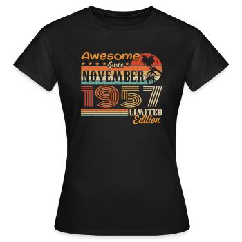 Eine Legende wurde im November 1957 geboren - 1957 - Frauen T-Shirt - Schwarz - Vorne - AI Model Female 172 dark (172cm)