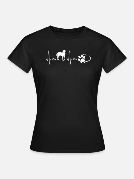 Hund Herzklopfen Labrador Heartbeat Dog Geschenk - Frauen T-Shirt - Schwarz