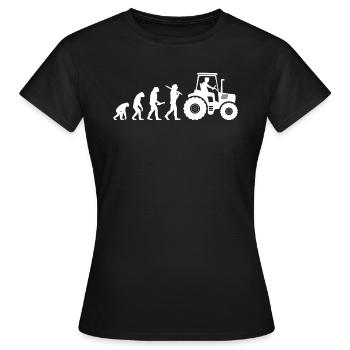 Farmer Tractor Evolution Farmer Trecker Gift - Women's T-Shirt - black - Front - AI Model Female 172 dark (172cm)