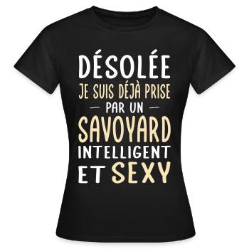 Désolée déjà prise par un Savoyard sexy - T-shirt Femme - noir - Devant - AI Model Female 172 dark (172cm)