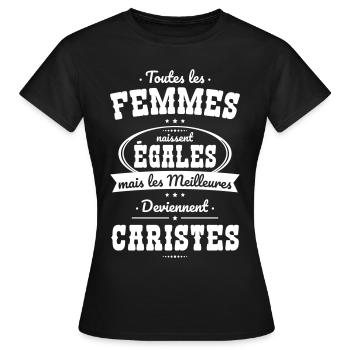 Femmes égales les meilleures deviennent caristes - T-shirt Femme - noir - Devant - AI Model Female 172 dark (172cm)