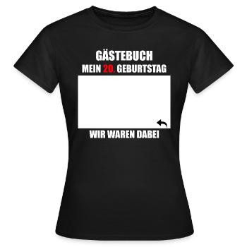 Unterschriften zum 20. Geburtstag - Gästebuch - Frauen T-Shirt - Schwarz - Vorne - AI Model Female 172 dark (172cm)
