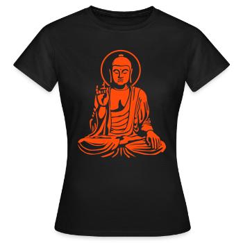 Young Buddha No.1_1c - Women's T-Shirt - black - Front - AI Model Female 172 dark (172cm)