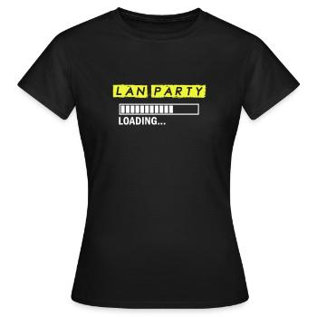 Drôle de Lan Party Shirt & Cadeau - T-shirt Femme - noir - Devant - AI Model Female 172 dark (172cm)