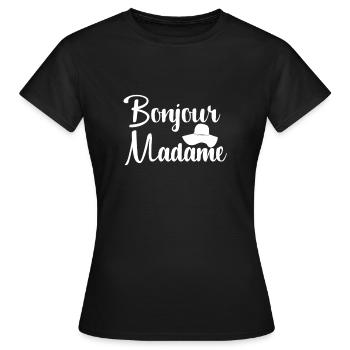 Bonjour Madame - T-shirt Femme - noir - Devant - AI Model Female 172 dark (172cm)