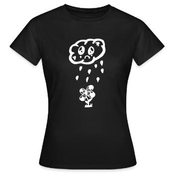Rain flower - Women's T-Shirt - black - Front - AI Model Female 172 dark (172cm)