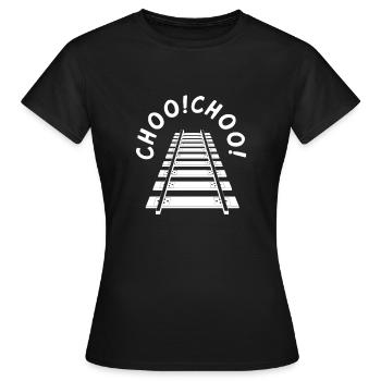 Chemin de fer - T-shirt Femme - noir - Devant - AI Model Female 172 dark (172cm)