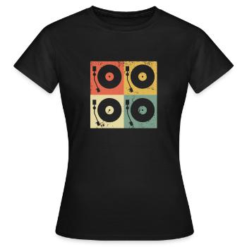 Tourne-disque vinyle vinyle - T-shirt Femme - noir - Devant - AI Model Female 172 dark (172cm)
