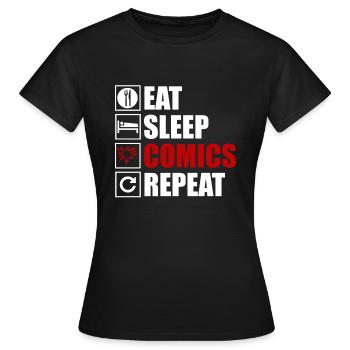Comics - Women's T-Shirt - black - Front - AI Model Female 172 dark (172cm)
