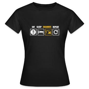 Baggern - Frauen T-Shirt - Schwarz - Vorne - AI Model Female 172 dark (172cm)