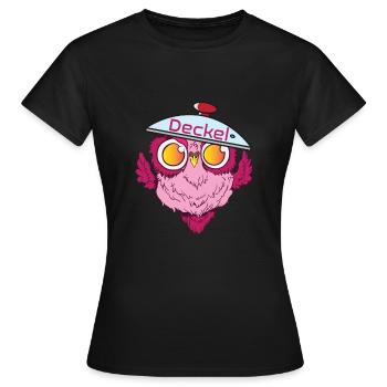 Chouette en couple avec couvercle et sans pot - T-shirt Femme - noir - Devant - AI Model Female 172 dark (172cm)