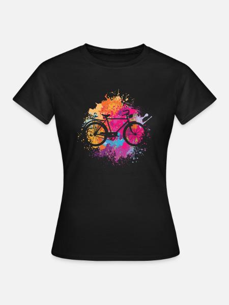 Vintage bike with colour stains - Women's T-Shirt - black