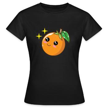 Mandarine Orange - Frauen T-Shirt - Schwarz - Vorne - AI Model Female 172 dark (172cm)