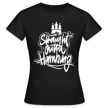 Straight Outta Hamburg - Women's T-Shirt - black - Front - AI Model Female 172 dark (172cm)