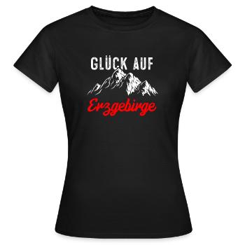 Glueck auf Erzgebirge - Frauen T-Shirt - Schwarz - Vorne - AI Model Female 172 dark (172cm)