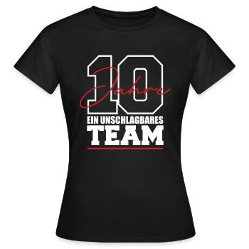 Team 10 Jahre 10. Jubiläum - Frauen T-Shirt - Schwarz - Vorne - AI Model Female 172 dark (172cm)