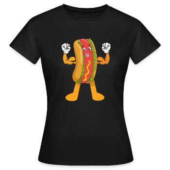 Hot Dog Bodybuilding Fitness Gym Cadeau - T-shirt Femme - noir - Devant - AI Model Female 172 dark (172cm)