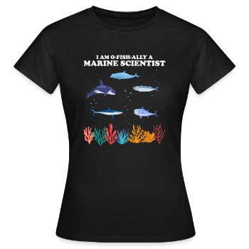 Official Marine Scientist Marine Biologist - Women's T-Shirt - black - Front - AI Model Female 172 dark (172cm)