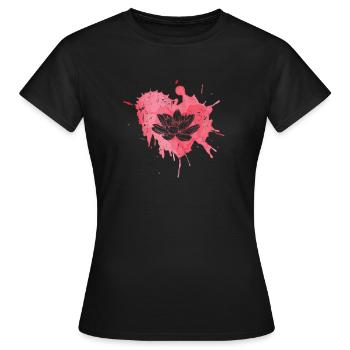 Fleur de Lotus Fleur Jardin Fleur de Lotus Lotus - T-shirt Femme - noir - Devant - AI Model Female 172 dark (172cm)