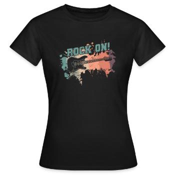 Rock on Musikstil Genre Gitarre Rockband - Frauen T-Shirt - Schwarz - Vorne - AI Model Female 172 dark (172cm)