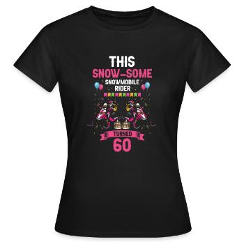 Conception de motoneige pour l’anniversaire de la motoneige - T-shirt Femme - noir - Devant - AI Model Female 172 dark (172cm)