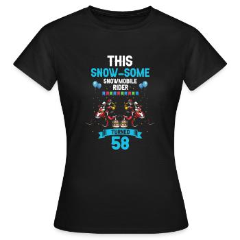Conception de motoneige pour l’anniversaire des skieurs - T-shirt Femme - noir - Devant - AI Model Female 172 dark (172cm)