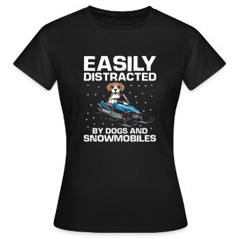 Motoneige et Skidoo Design - T-shirt Femme - noir - Devant - AI Model Female 172 dark (172cm)