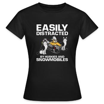 Motoneige et Skidoo Design - T-shirt Femme - noir - Devant - AI Model Female 172 dark (172cm)