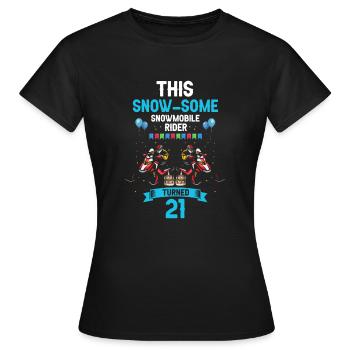 Conception de motoneige pour l’anniversaire des skieurs - T-shirt Femme - noir - Devant - AI Model Female 172 dark (172cm)