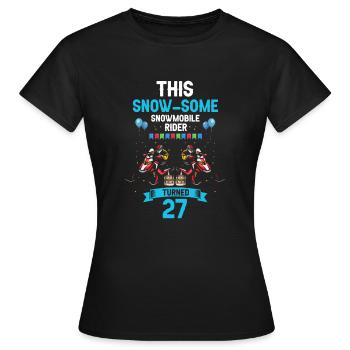 Conception de motoneige pour l’anniversaire de la motoneige - T-shirt Femme - noir - Devant - AI Model Female 172 dark (172cm)