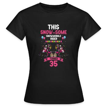 Conception de motoneige pour l’anniversaire des skieurs - T-shirt Femme - noir - Devant - AI Model Female 172 dark (172cm)