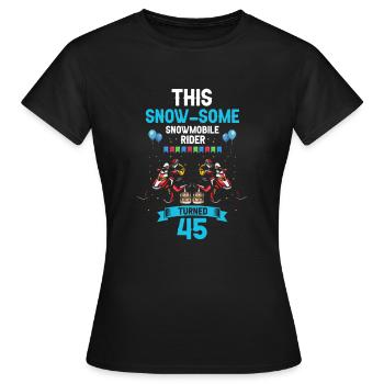 Conception de motoneige pour l’anniversaire de la motoneige - T-shirt Femme - noir - Devant - AI Model Female 172 dark (172cm)