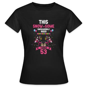 Conception de motoneige pour l’anniversaire de la motoneige - T-shirt Femme - noir - Devant - AI Model Female 172 dark (172cm)