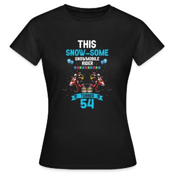Conception de motoneige pour l’anniversaire des skieurs - T-shirt Femme - noir - Devant - AI Model Female 172 dark (172cm)