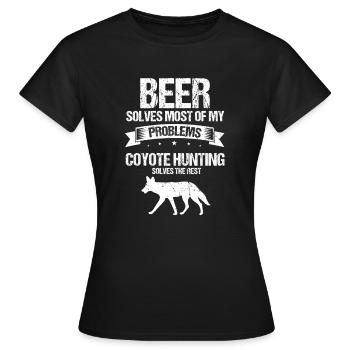 Conception de coyote pour les réacteurs de coyote - T-shirt Femme - noir - Devant - AI Model Female 172 dark (172cm)