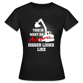 Opérateur de machinerie lourde pour opérateurs d’excavatrices - T-shirt Femme - noir - Devant - AI Model Female 172 dark (172cm)