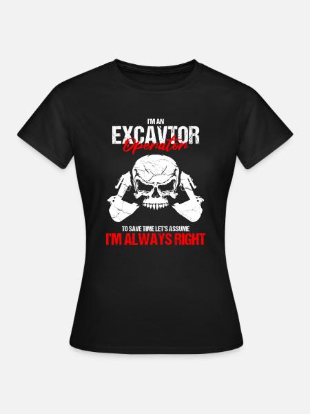 Bagger Design für Baggerfahrer - Frauen T-Shirt - Schwarz