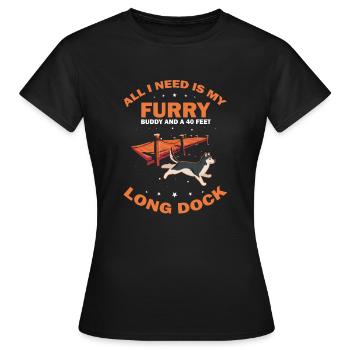 Sports nautiques pour chiens et sports nautiques pour chiens - T-shirt Femme - noir - Devant - AI Model Female 172 dark (172cm)